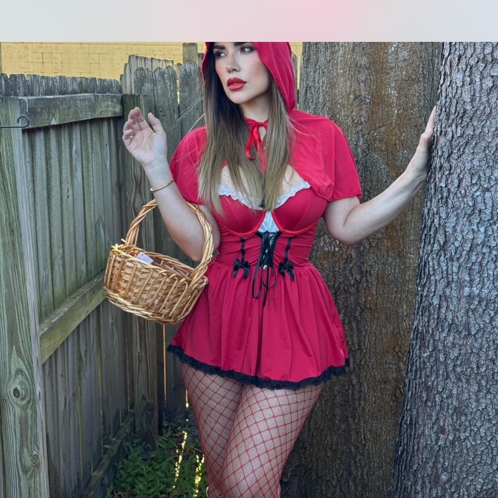 Red Hooded Costume with Basket